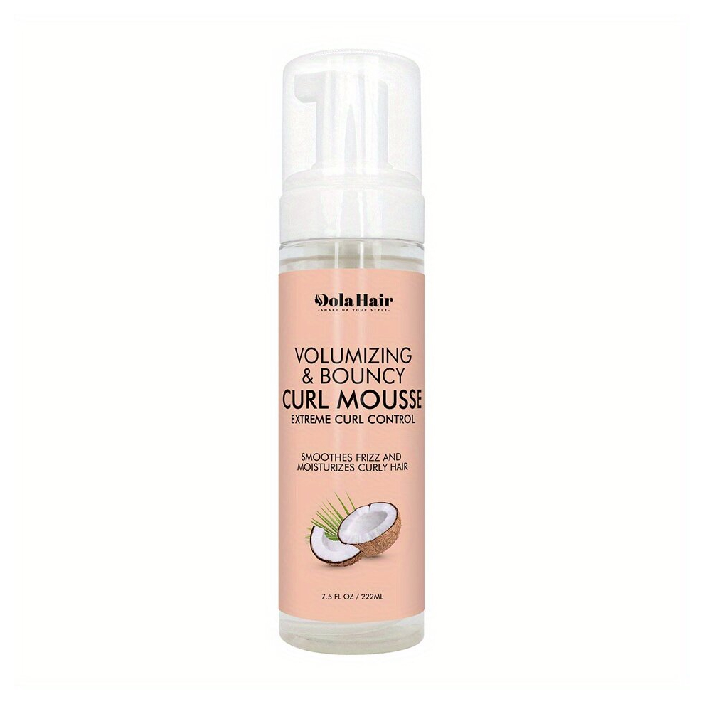 Multicoloured Curl Mousse For Frizz Control Coconut And Hibiscus With Shea Butter Curl Mousse Hair Styling Mousse