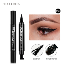 2 In 1 Winged Stamp Liquid Eyeliner Pen Water Proof Fast Drying Double ended Eyeliner Pen Seal Eye Makeup Tool 2 Type Of Stamp