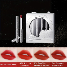 4 Pcs set Lipstick Set Soft Matte Finish Lipstick Red Tone Moisturizing Long Lasting Lipstick Set Birthday For Women