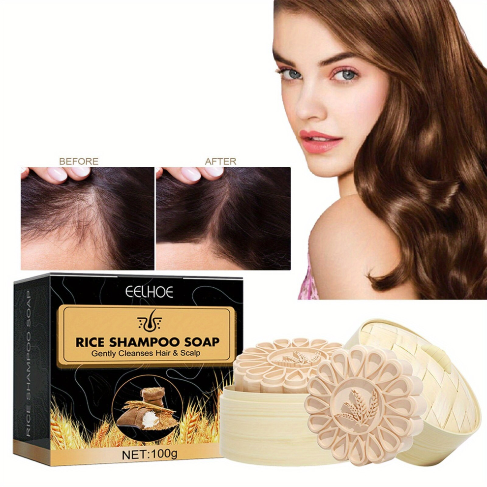 Natural Rice Shampoo Soap Repairs Split Ends And Dry Hair Healthy Hair Penetrates Root To Tip