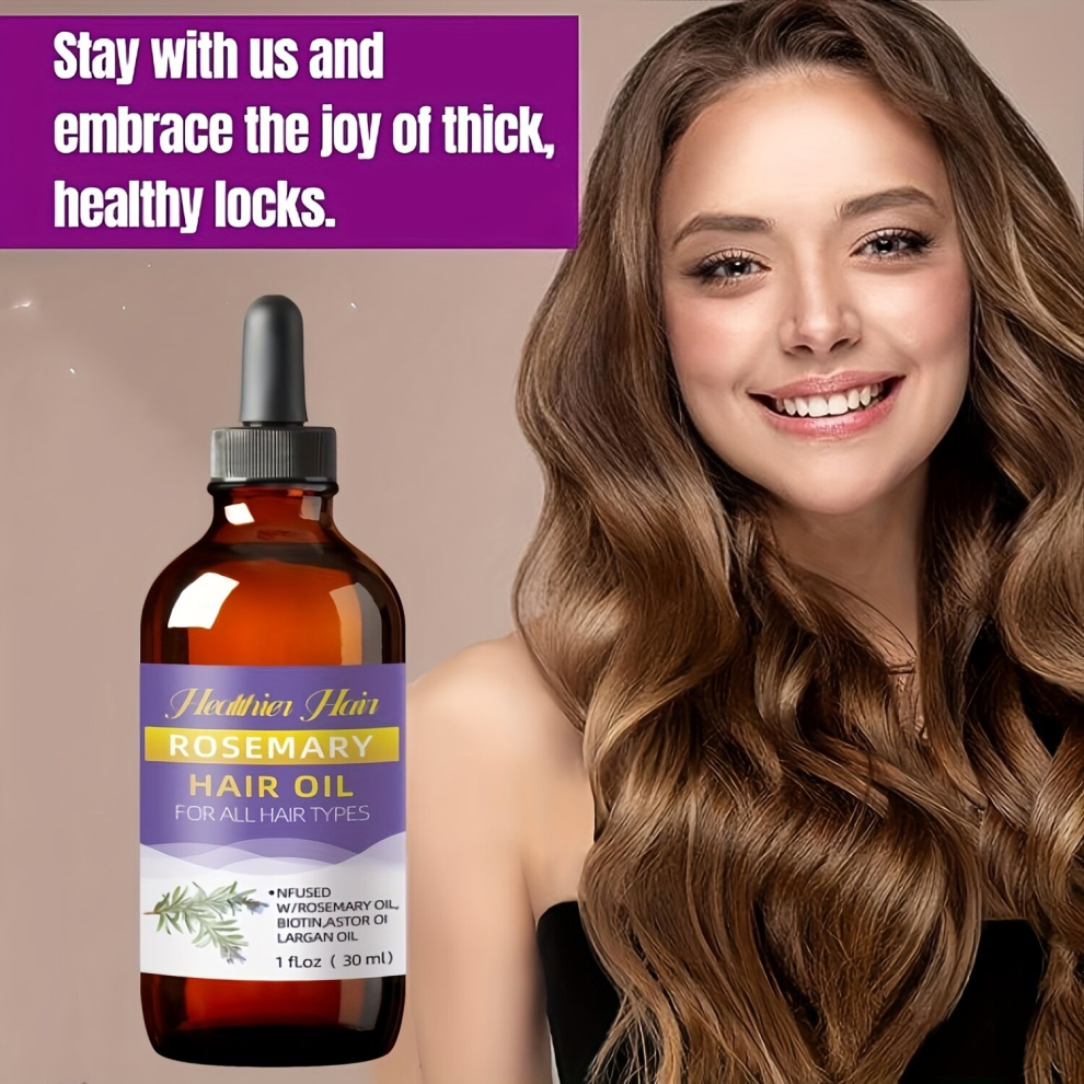 Multicoloured 30Ml Rosemary Hair Essential Hair Care Product For All Hair Types Healthy Hair Penetrates Root To Tip