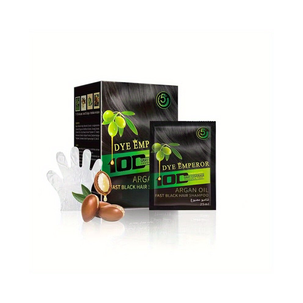 Multicoloured 25Ml 10 Pack Argan Hair Shampoo Natural Plant Foam Hair Dye Blackening And Fixing Hair Dye Cream