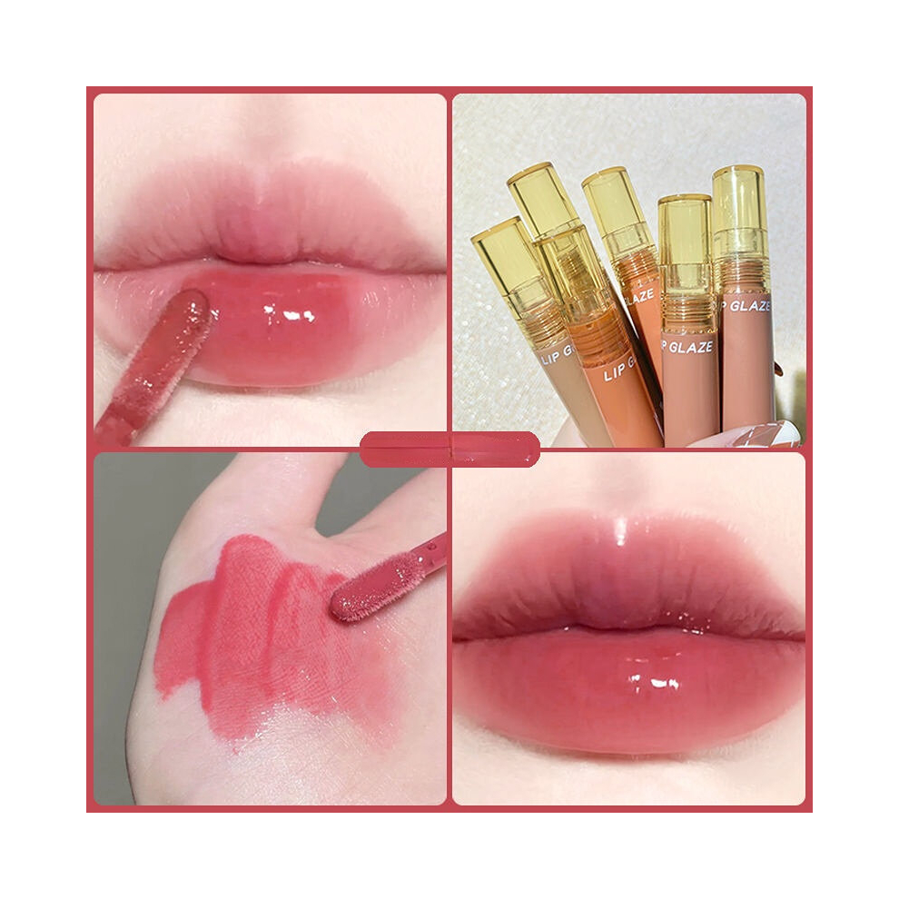 Long Lasting Lip Plumper Glossy Lip Gloss with Non Fading and Non Stick Cup Mirror Waterproof Lipstick for Permanent Stain