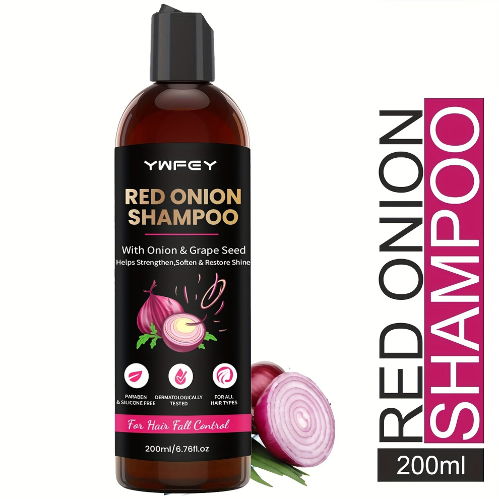 Multicoloured 200Ml Red Onion Shampoo Natural Shampoo With Onion And Grap Seed Shampoo For Hair Strengthening Paraben & Sulphate