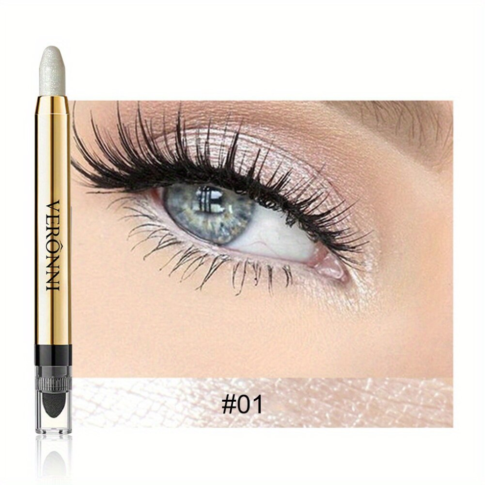Glitter Eyeshadow Stick 6 Colors Long Lasting Waterproof Eyeshadow Highlighter Cream Pen For Women Makeup