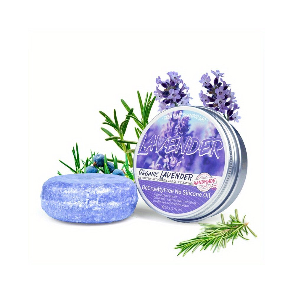 Multicoloured 60G Lavender Shampoo With Plant Essential For Removing Dandruff Smoothing And Moisturizing Hair Care Soap