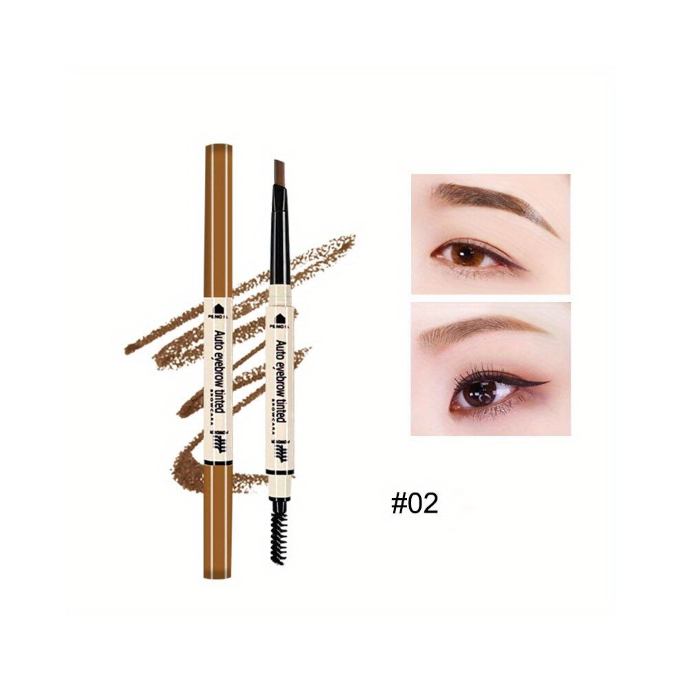 Multicoloured 4 Colors Eyebrow Pencil Triangular Head Slender Eyebrow Pen Long Lasting Waterproof Sweat Proof Smudge Proof Eyebrow Makeup Holding Swivel Double Ende