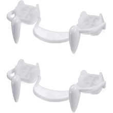 4 Pieces Retractable Vampire Fangs Kit Telescopic Teeth Fangs Braces Fake Dentures Withhalloween Party Fangs (3pcs Normal), Halloween Ornaments, Hallo