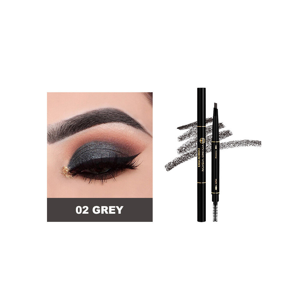 Multicoloured Smudge Proof Double Headed Eyebrow Pencil With Rotating Triangle Head Long Lasting Non Decolorizing Eyebrow Makeup