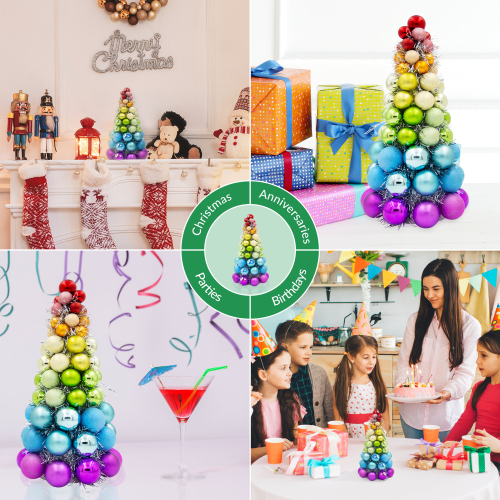 The Christmas Workshop Rainbow Bauble Table Tree / Colourful Decoration or Tree Topper 2