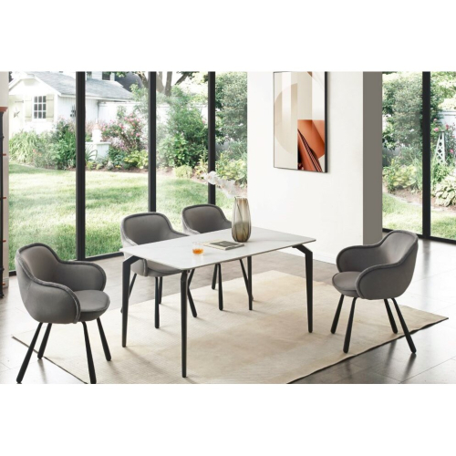 (Grey) 2x Claudia Art Deco Dining Chairs