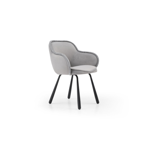 (Grey) 2x Claudia Art Deco Dining Chairs 1