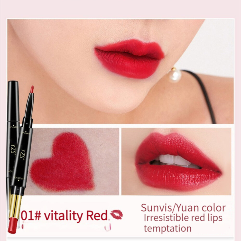 Multicoloured Double Ended Lipstick Lip Liner Lipstick Rendering Waterproof And Long Lasting Non Fading Lip Tint Pencil