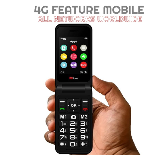 (USB Cable, Smarty) TTfone TT760 Red 4G Big Button Mobile Phone 1