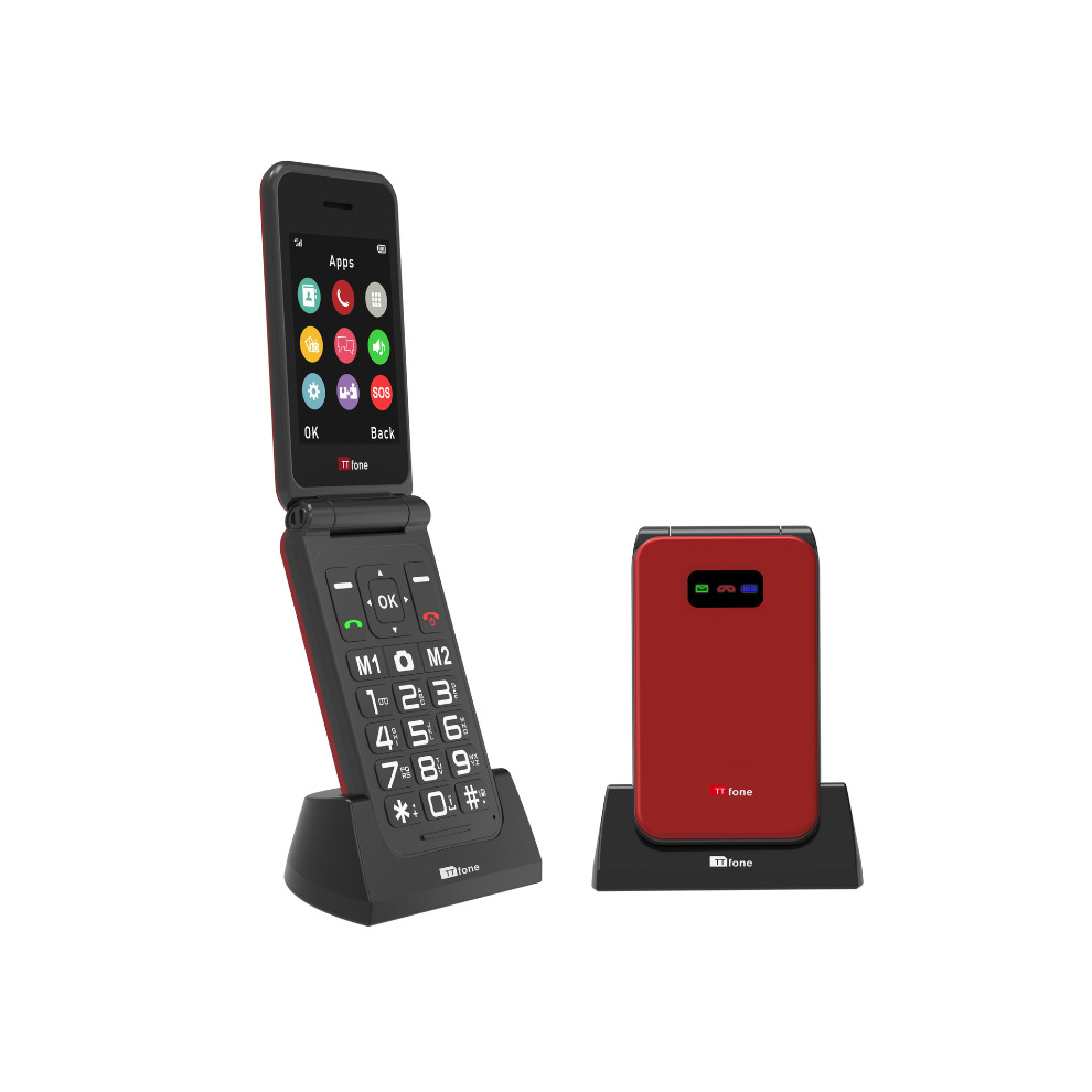 (Dock Charger, Vodafone) TTfone TT760 Red 4G Big Button Mobile Phone-image-OPC-PCN6F7D-NEW