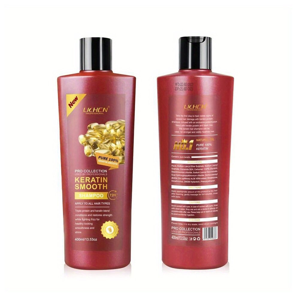 400ml Keratin Shampoo Hair Care Shampoo For Daily Use Strengthens Hair Smooth Hair Removes Loose Dandruff Flakes