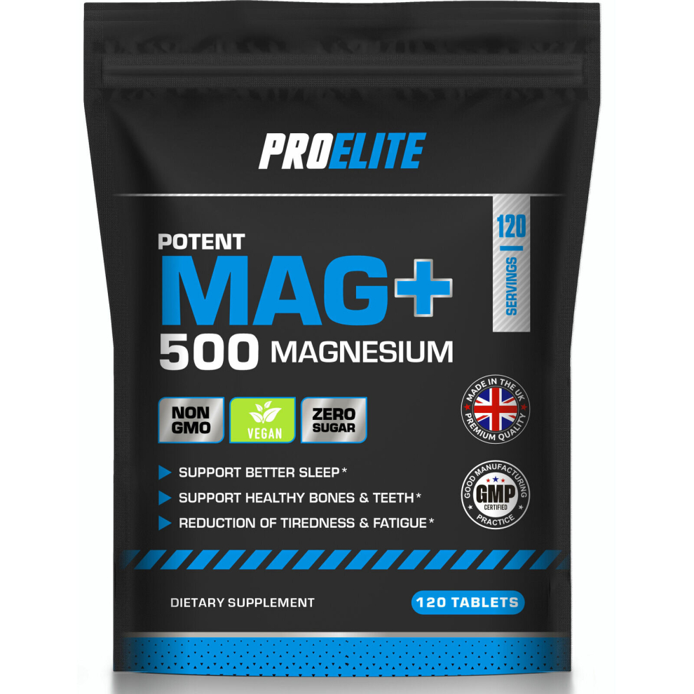 (120 Tablets) Magnesium Oxide 500mg Vegan Tablets Muscle Fatigue