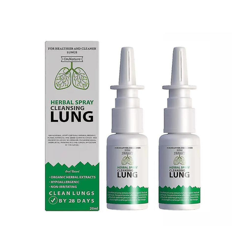 2x Lung Detox Herbal Cleanser Spray For Smokers Clear Nasal Congestion 20ml