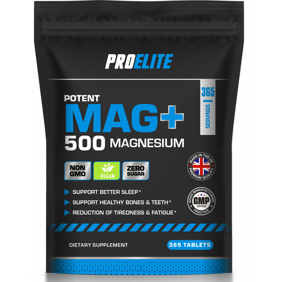 (365 Tablets) Magnesium Oxide 500mg Vegan Tablets Muscle Fatigue