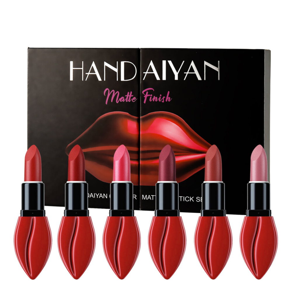 Multicoloured 6Pcs Set Matte Lipstick Set Long Lasting High Pigmented Velvet Matte Finish Lip Gloss With Lip Makeup