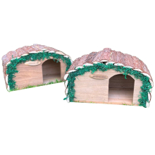 Wooden Hedgehog House Hogitat Bark Roof (Set of 2)