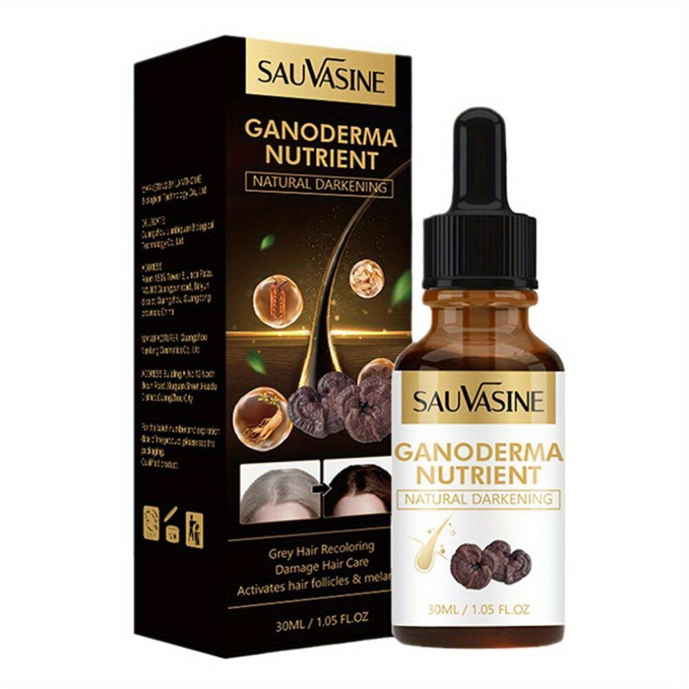 Multicoloured 30Ml Anti Greying Hair Serum Ganoderma Natural Darkening Hair Essential Strengthens Hair Healthy Hair Penetrates Root To Tip