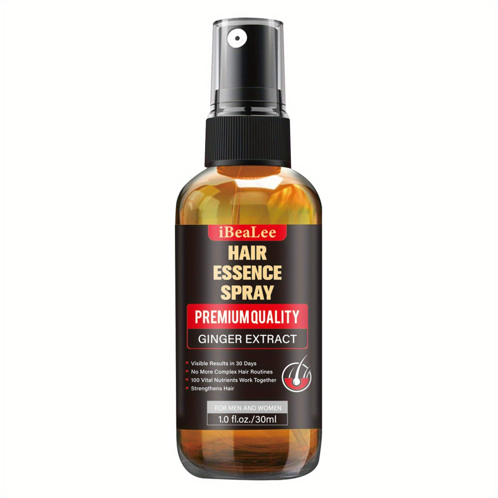 Multicoloured 30Ml Hair Essence Spray With Ginger Extract For All Hair Types Ginger Hair Serum Hair Care Essential For Women Men