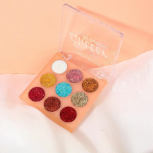 9 Glitter Eyeshadow Palette Mineral Ultra Shimmer Sequins Brightening Eyeshadow Powder Long Lasting Waterproof Makeup Palette For Stages Parties And F