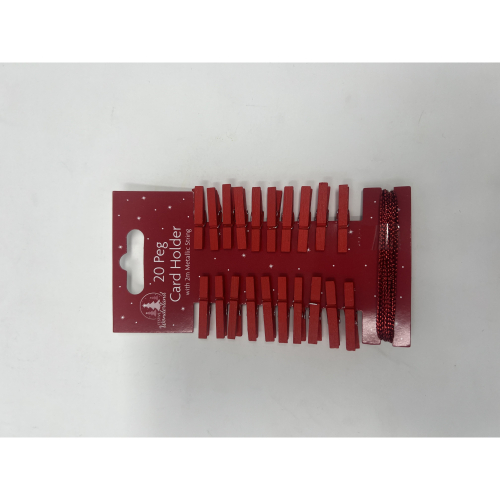 20 Pegs Christmas Card Xmas Peg Craft Holder 2