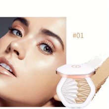 2 Colors Highlighter Powder Palette Purpose High Gloss Bronzer Blush Powder Compact