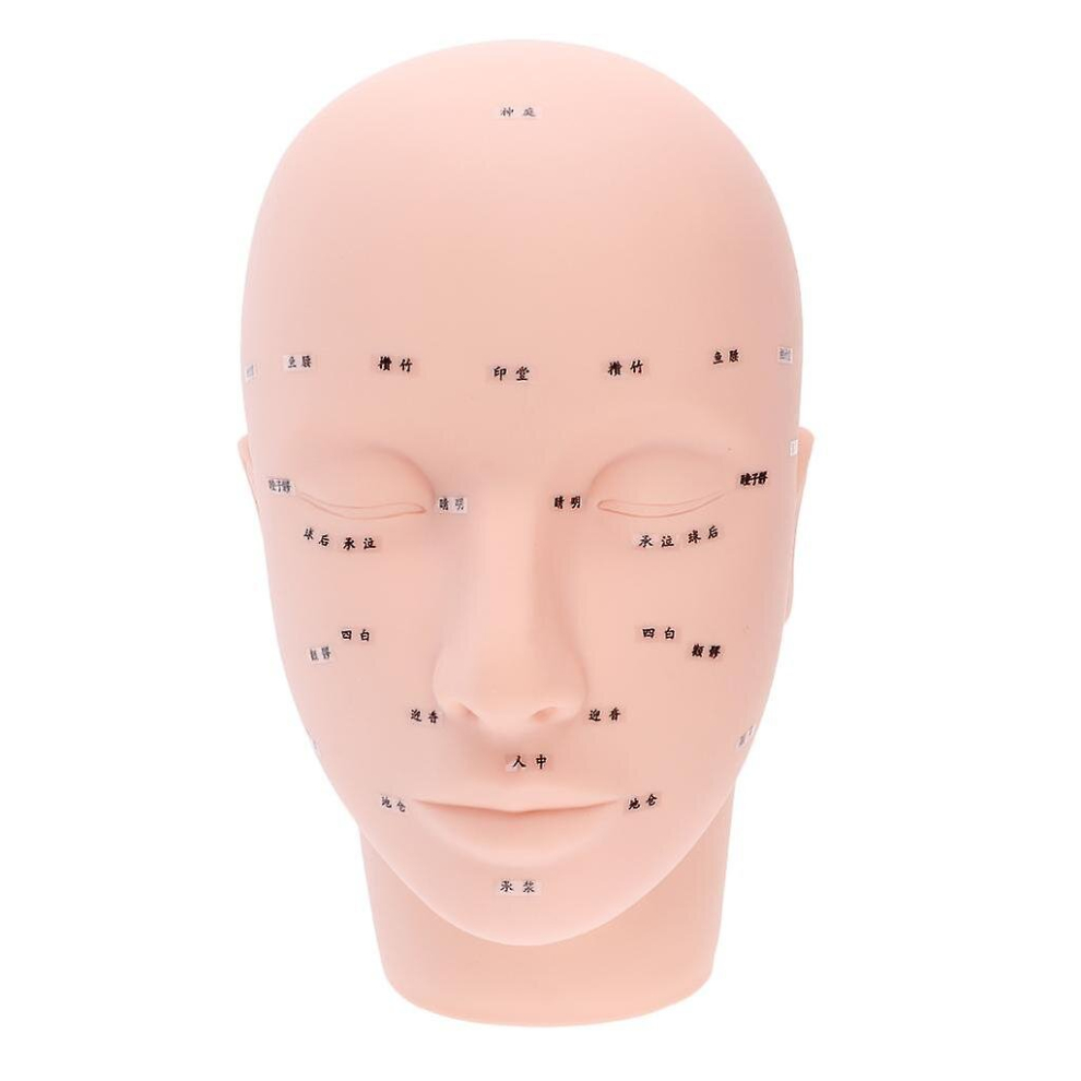 Massage Training Mannequin Makeup Head Manikin Face With Acupuncture Points For Eyelash Lip Extension Practice Model Soft Pvc