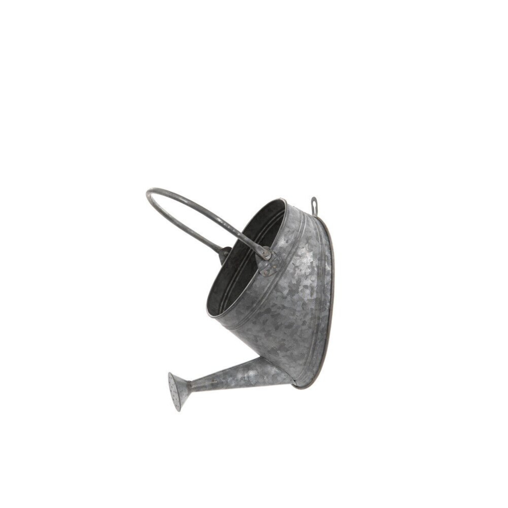 Galvanised Zinc Watering Can Hanging Wall Planter Pot | Garden Metal