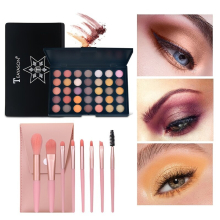 35 Colors Eyeshadow Palette With 8pcs Brush Set Multicolor Berry Purple Soft Shimmer Matte Eyeshadow With Brushes Gift For Girlfriend And Mother