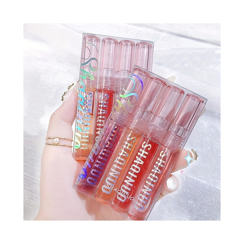 4pcs Lip Gloss Set Glazed Lip Lip Care Transparent Moisturizing Hydrating Plumping Lipstick Buildable Texture-image-OPC-PCN6DWT-NEW