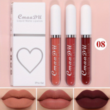 3pcs Mini Matte Lipstick Set Moisturizing Velvet Lipstick Long Lasting High Pigmented Non Sticky Not Decolorize Waterproof Lip Gloss