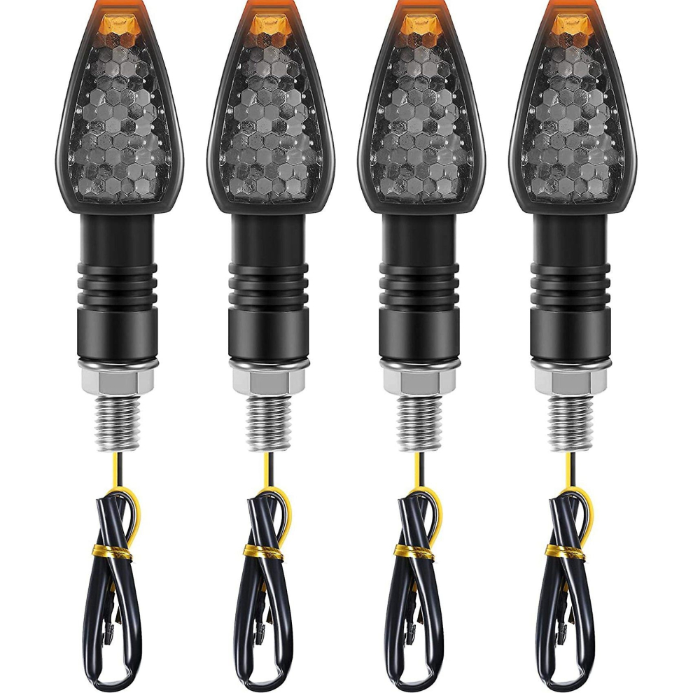 4 Pieces Motorcycle Indicators Flowing Turn Signal Lights 14 Led 12V Motorbike Led Indicator Blinke 9379873124054