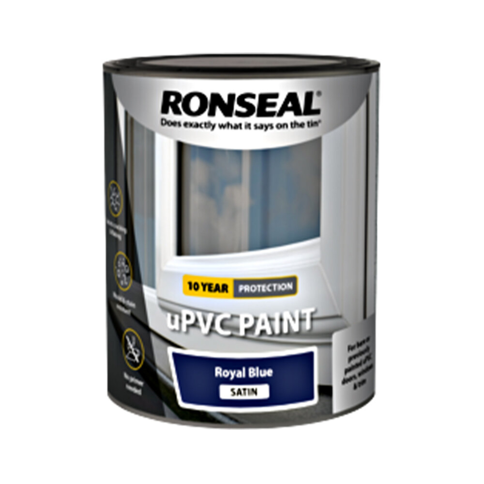 Ronseal UPVC Paint Royal Blue Satin, 750ml