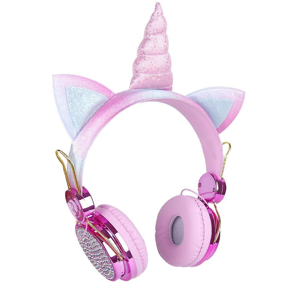 Wireless Headphones For Kids Unicorn Headphones With Adjustable Headband(rose Gold)