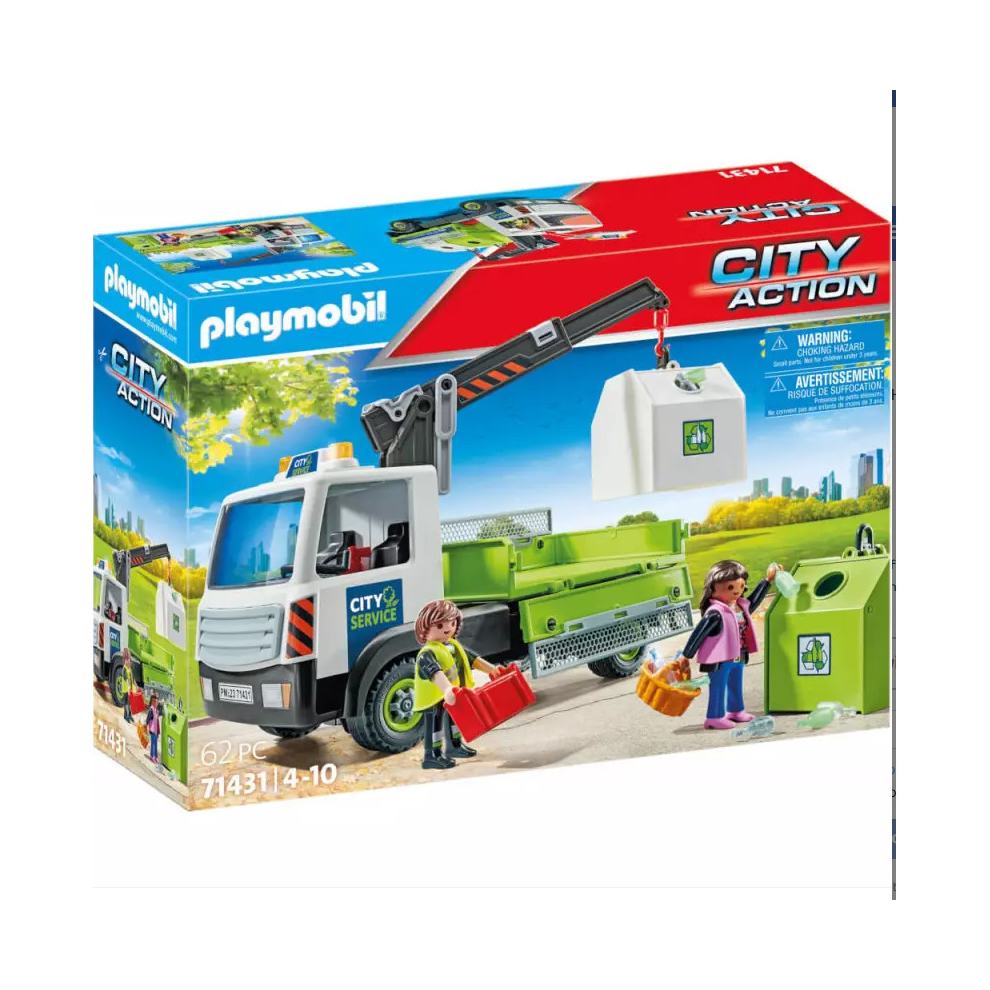 PLAYMOBIL 71431 City Life Glass Recycling Truck with Container