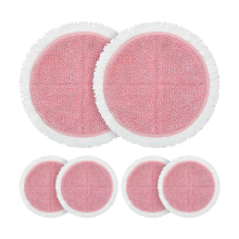 6-Pack Replacement Cleaning Pads for Spin Electric Mop - Pink Microfiber, Reusable & Washable Pads for Wood, Tile, Laminate Floors