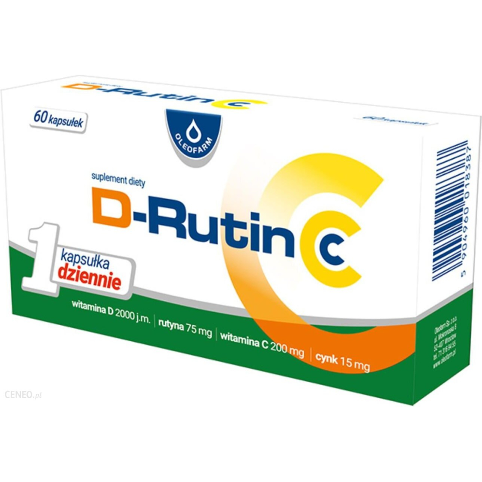 Oleofarm D-Rutin CC 60 kap supplement vitamins D C zinc & rutin