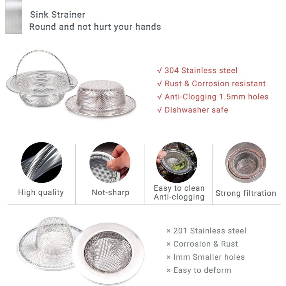 Sink Drain Strainer, Kitchen Sink Strainer, Sink Stopper, Drain Stopper Used To Prevent Clogging Of Kitchen Sinks 7770197774901