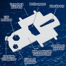 2 Pieces Deck Plate Key Fuel Key Plate Deck Tool Key Stainless Steel Boat Gas Key Tool for Gas Fuel Water Waste Fill Fitting