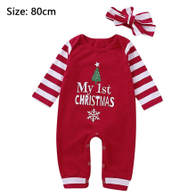 Newborn Baby Girls Boys Christmas Clothes Outfits My First Christmas Romper Infant Toddler Christmas Clothes Set-80Cm