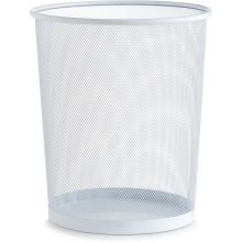 Trash can recycling bin, round, white