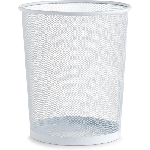Trash can recycling bin, round, white