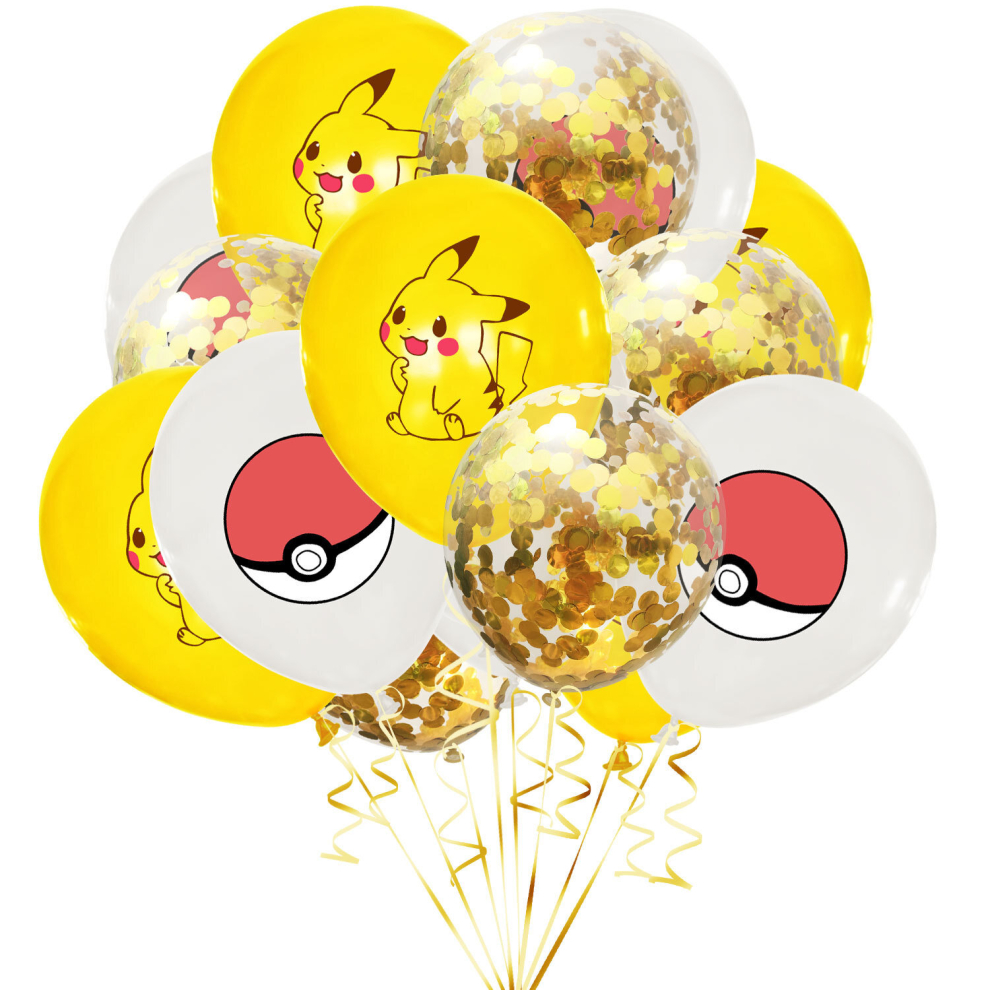 10X Pokemon Balloons Birthday Latex Balloons Party Decoration Pikachu