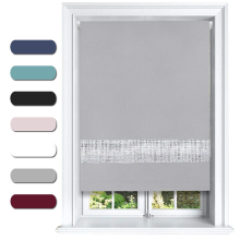 (120 cm Width x 165 cm Drop, Grey) Lister Cartwright Diamante Blackout Roller Blinds For Windows
