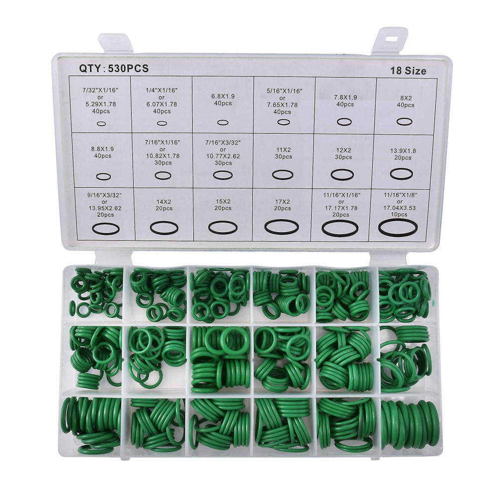 530Pcs Car R134a Car O-Ring Repair Automotive Air Conditioning Repair Rubber Sealant Box Set 9379873127352