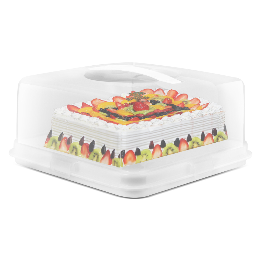 (Square) Plastic Cake Box Lockable Lid Storage Container